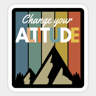 Change your Altitude Mountain Hiking Climbing Camping Retro Vintage Sunset Sticker